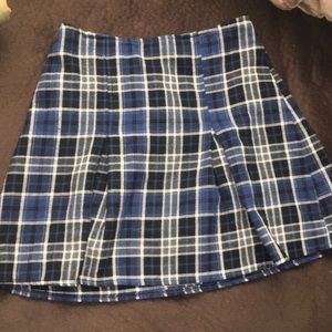 Brandy Melville Blue Plaid Skirt
